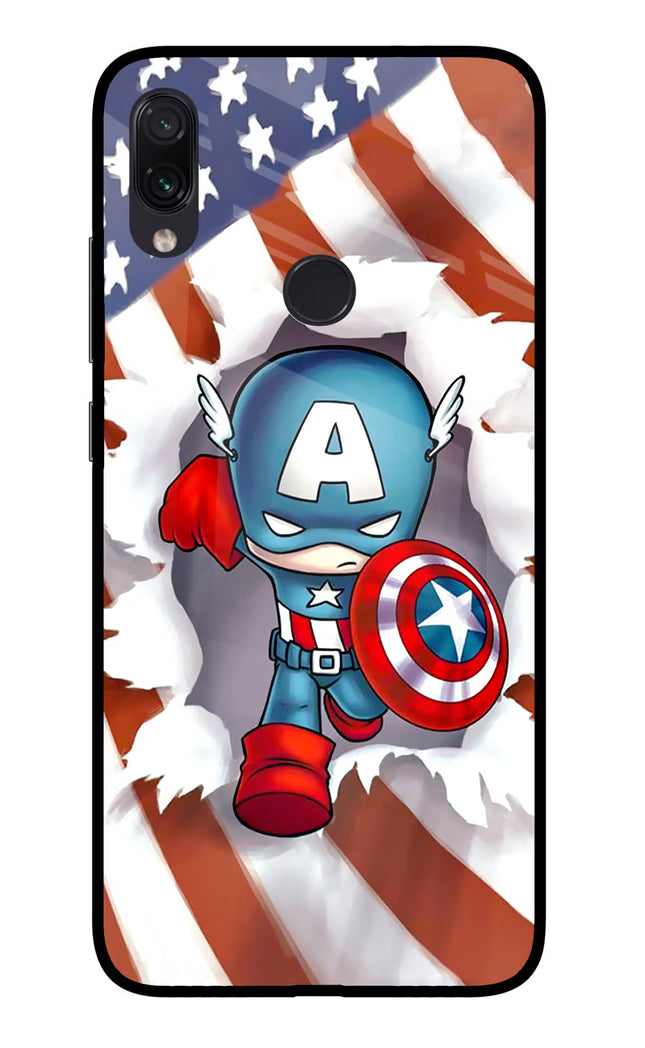 Captain America Redmi Note 7S Glass Case Back Cover by Casekaro