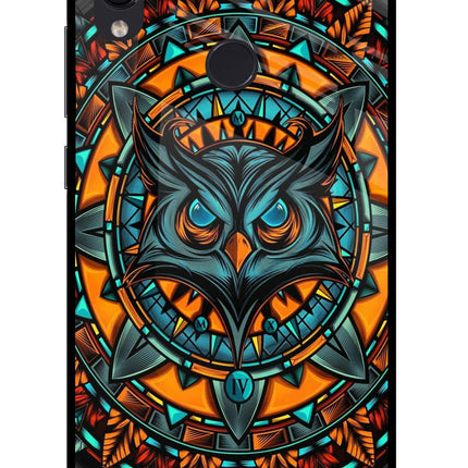 Angry Owl Art Redmi Note 7S Glass Case Back Cover by Casekaro