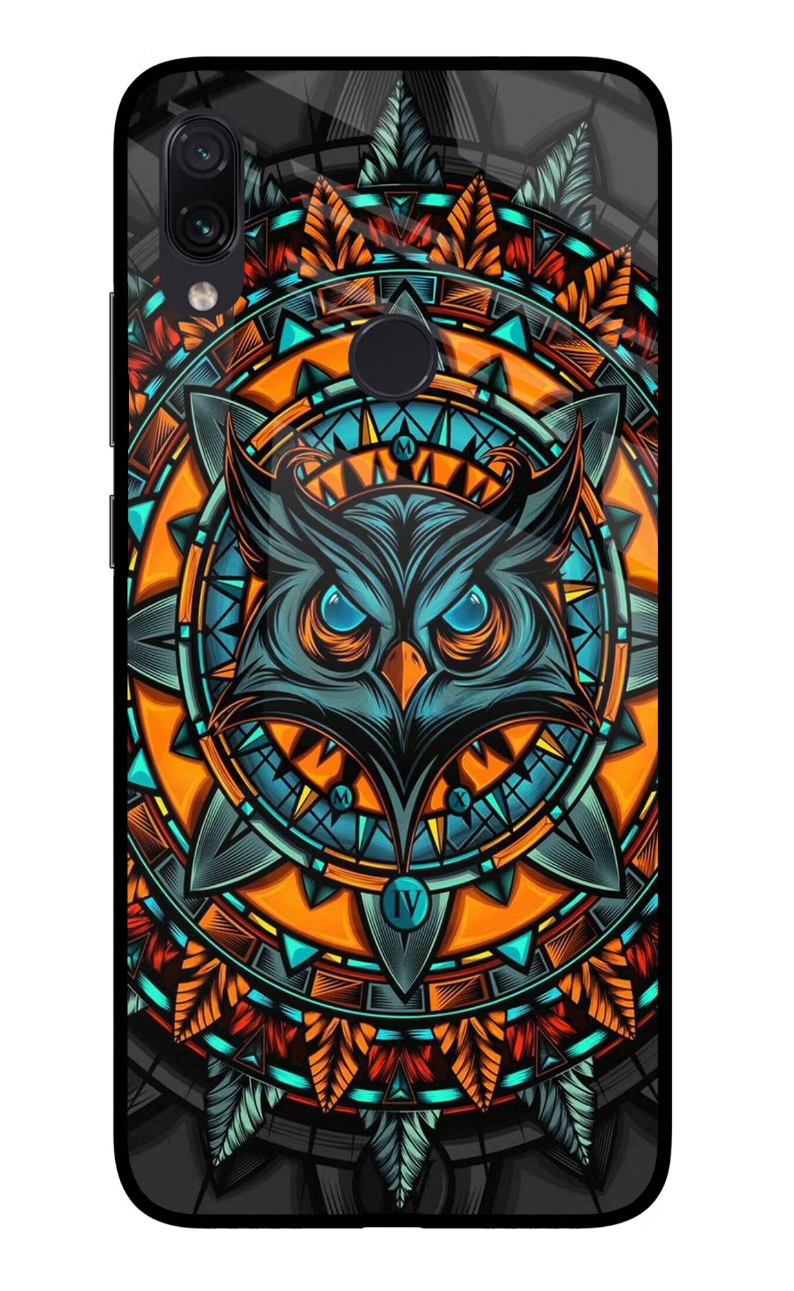 Angry Owl Art Redmi Note 7S Glass Case Back Cover by Casekaro