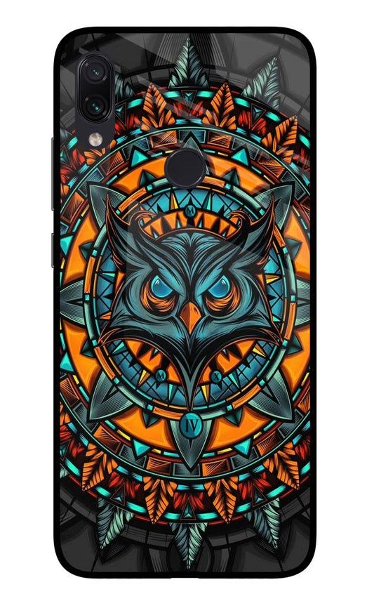 Angry Owl Art Redmi Note 7S Glass Case
