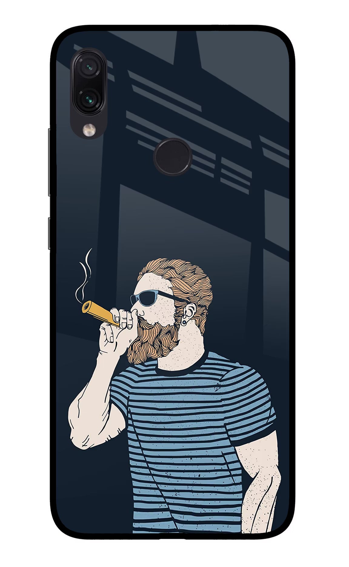 Smoking Redmi Note 7S Glass Case Back Cover by Casekaro