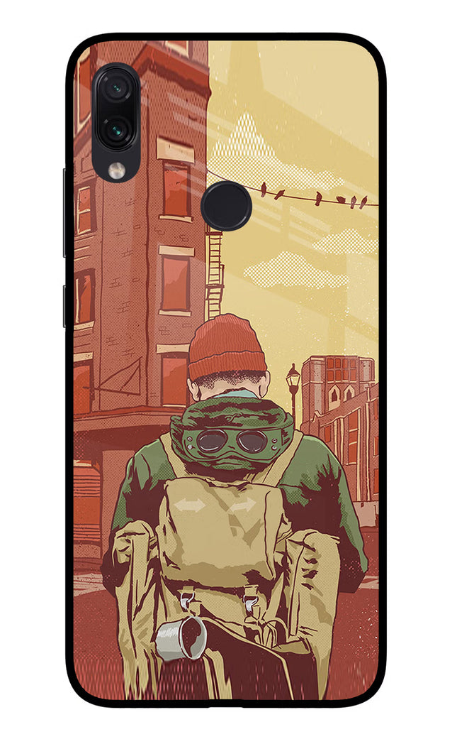 Adventurous Redmi Note 7S Glass Case Back Cover by Casekaro