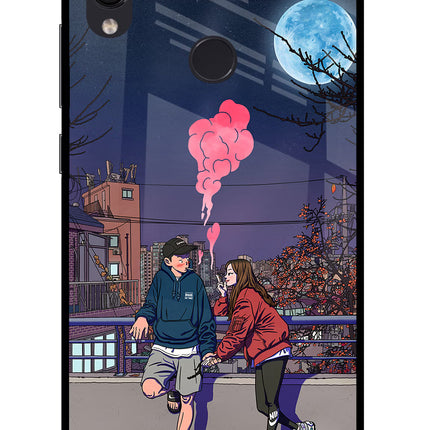Chilling Couple Redmi Note 7S Glass Case Back Cover by Casekaro