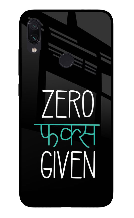 Zero Fucks Given Redmi Note 7S Glass Case