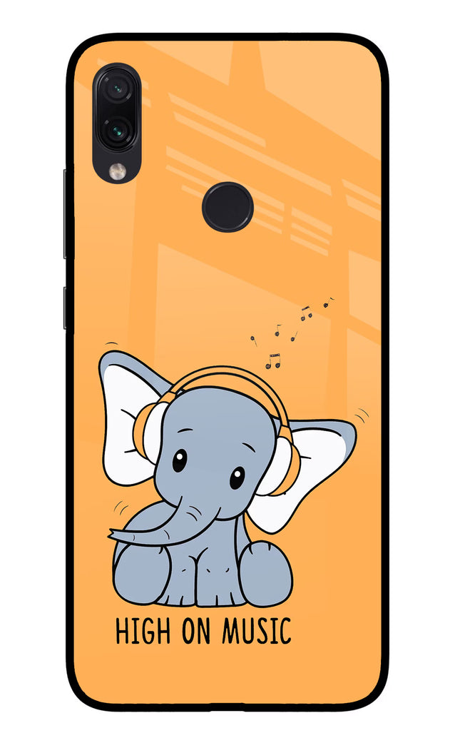 High On Music Redmi Note 7S Glass Case Back Cover by Casekaro