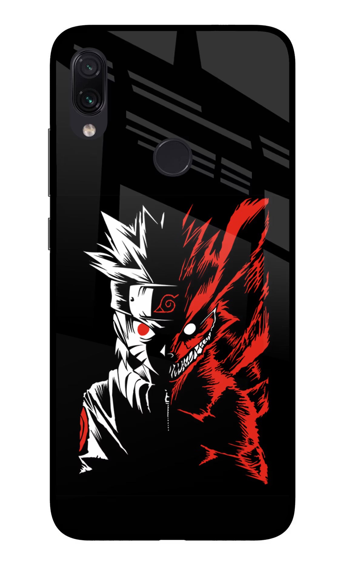 Naruto Two Face Redmi Note 7S Glass Case Back Cover by Casekaro