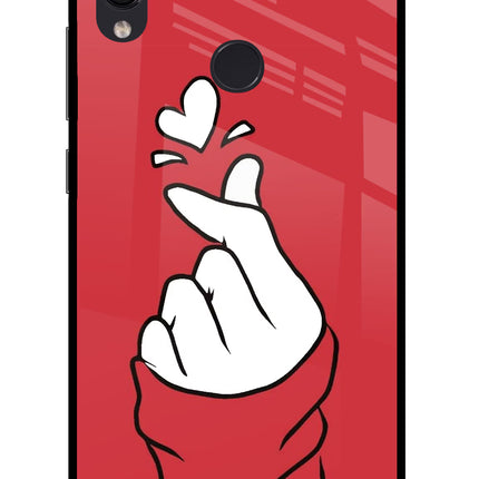 Korean Love Sign Redmi Note 7S Glass Case Back Cover by Casekaro