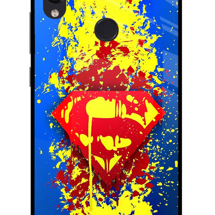 Superman logo Redmi Note 7S Glass Case Back Cover by Casekaro