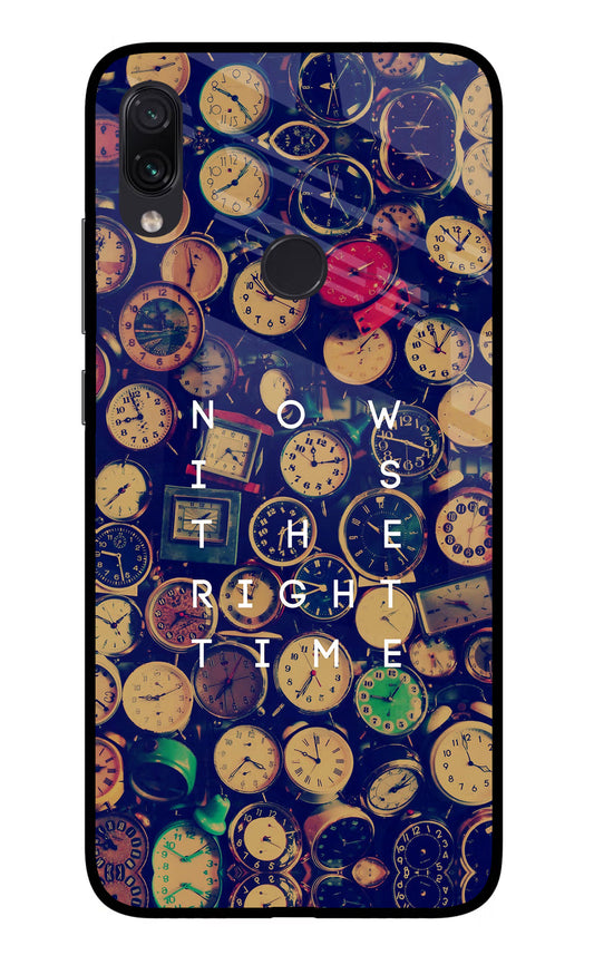 Now is the Right Time Quote Redmi Note 7S Glass Case