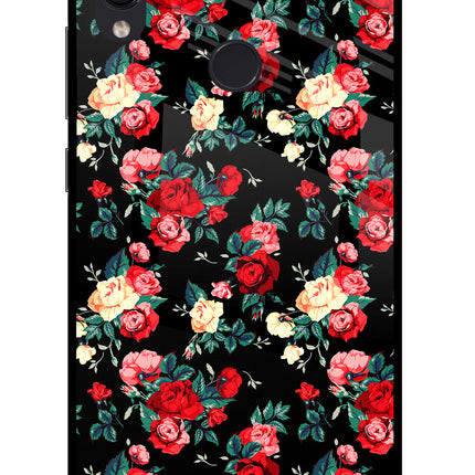 Rose Pattern Redmi Note 7S Glass Case