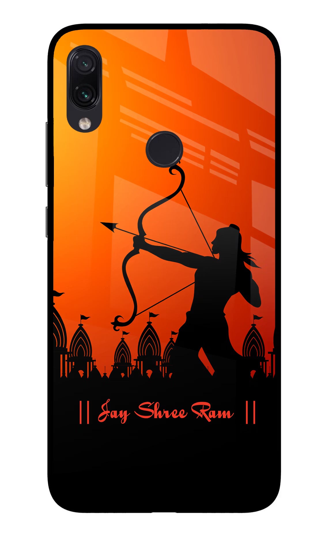 Lord Ram - 4 Redmi Note 7S Glass Case Back Cover by Casekaro
