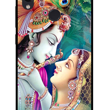 Lord Radha Krishna Redmi Note 7S Glass Case Back Cover by Casekaro