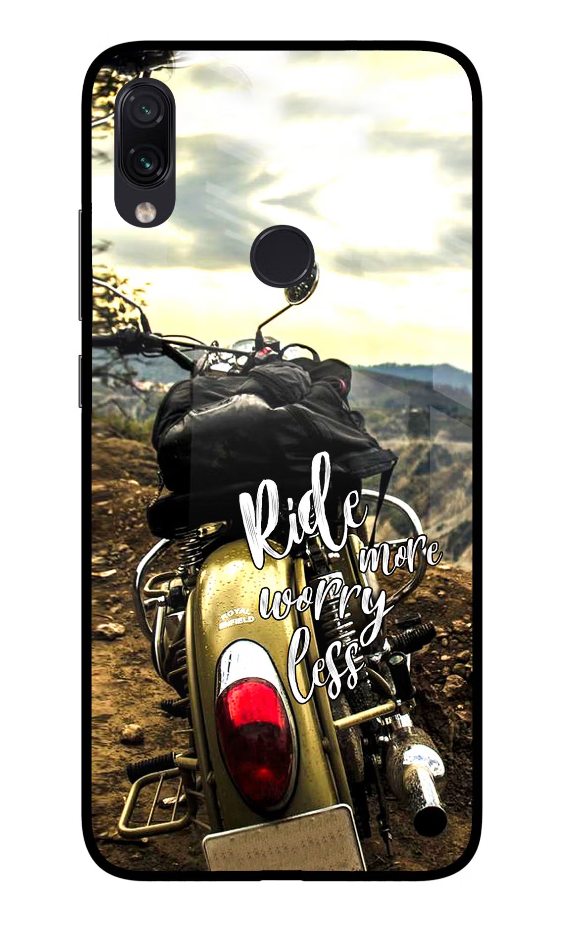 Ride More Worry Less Redmi Note 7S Glass Case