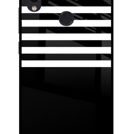 Black and White Print Redmi Note 7S Glass Case Back Cover by Casekaro