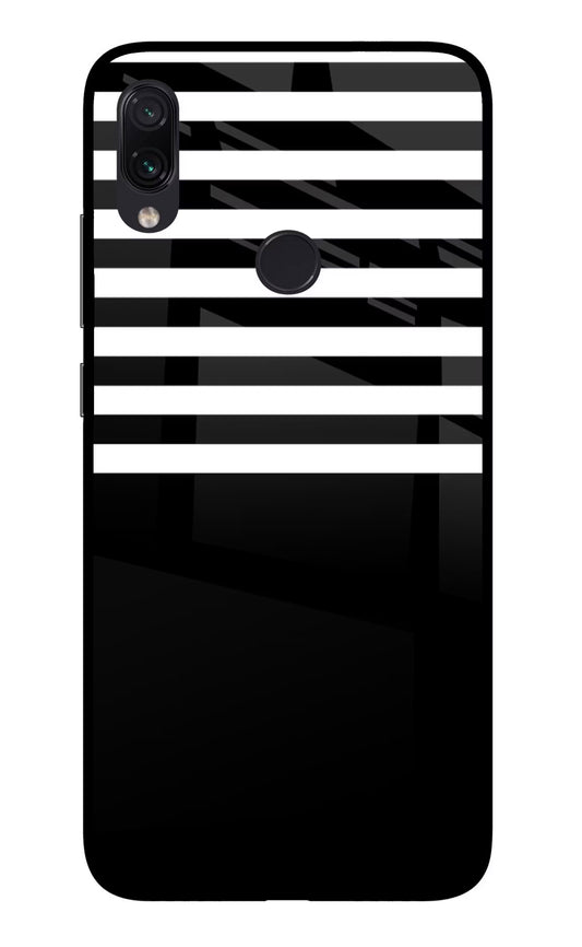 Black and White Print Redmi Note 7S Glass Case