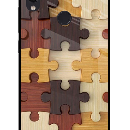 Wooden Puzzle Redmi Note 7S Glass Case