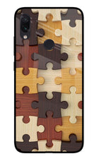 Wooden Puzzle Redmi Note 7S Glass Case