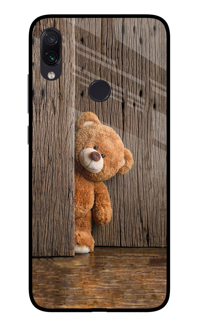 Teddy Wooden Redmi Note 7S Glass Case Back Cover by Casekaro