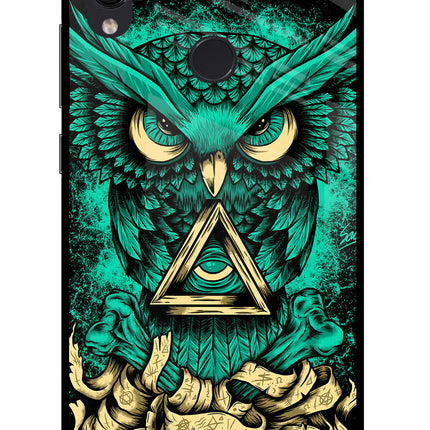 Green Owl Redmi Note 7S Glass Case
