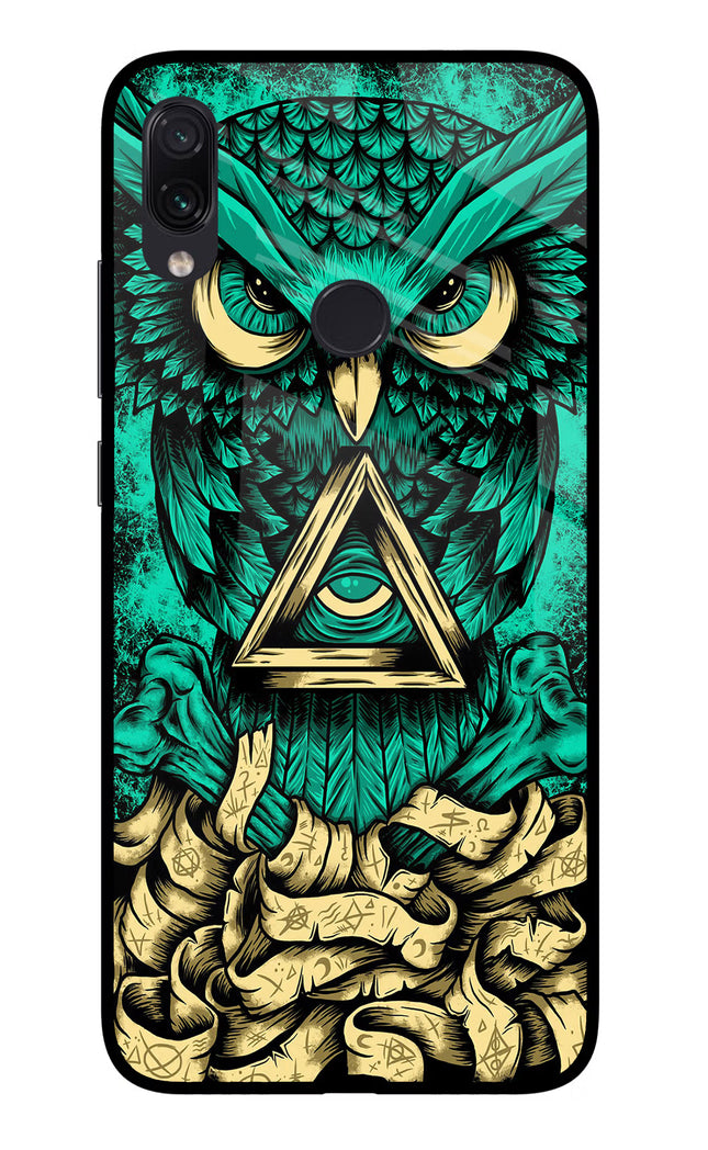 Green Owl Redmi Note 7S Glass Case Back Cover by Casekaro