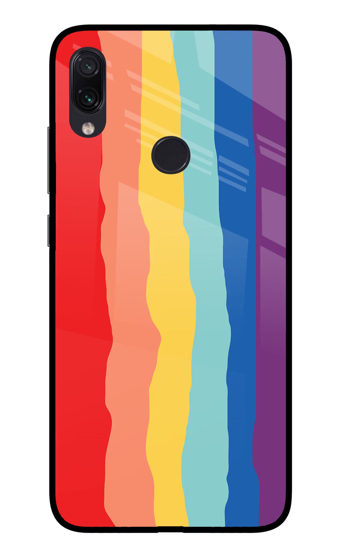 Rainbow Redmi Note 7S Glass Case Back Cover by Casekaro