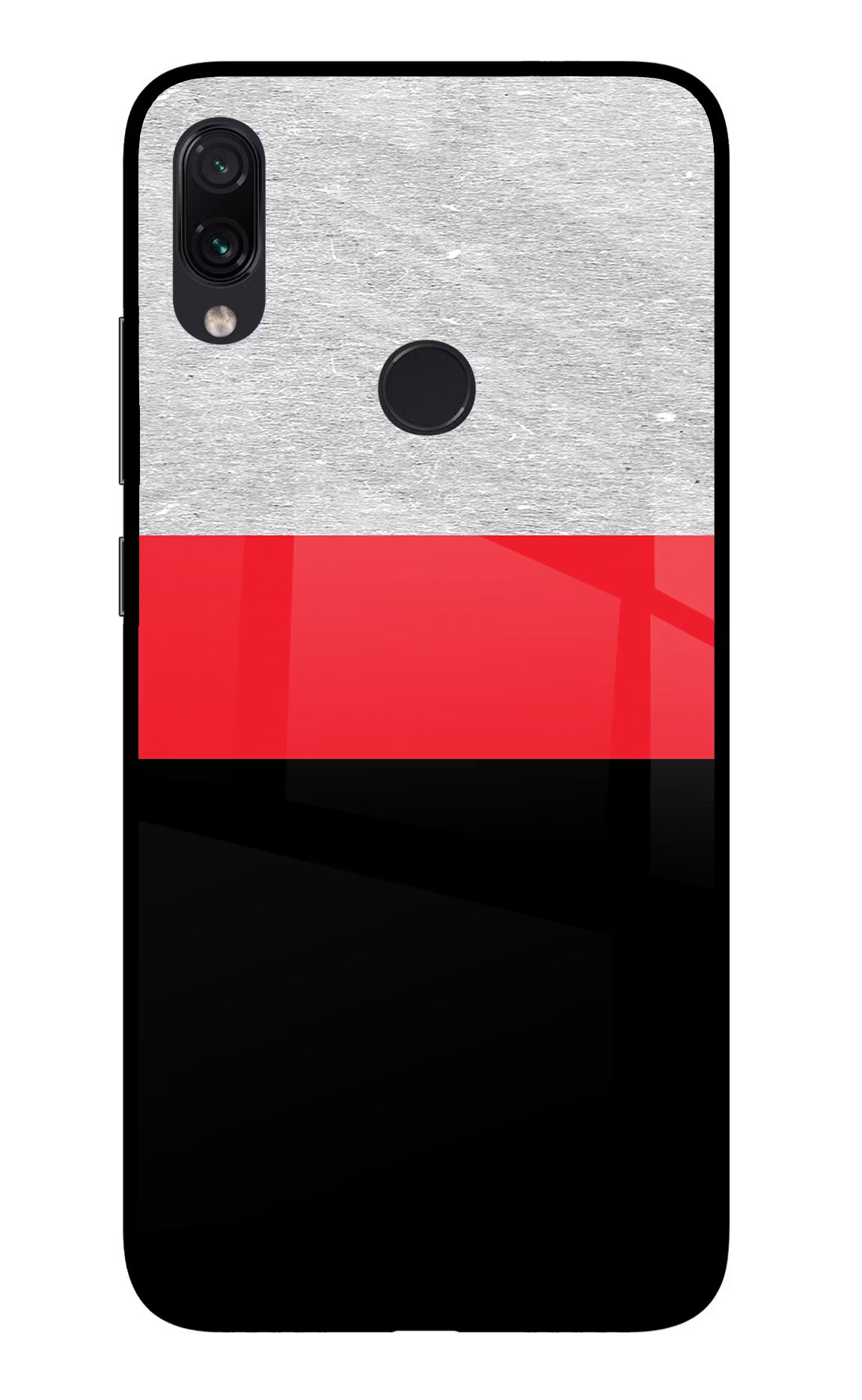 Tri Color Pattern Redmi Note 7S Glass Case Back Cover by Casekaro