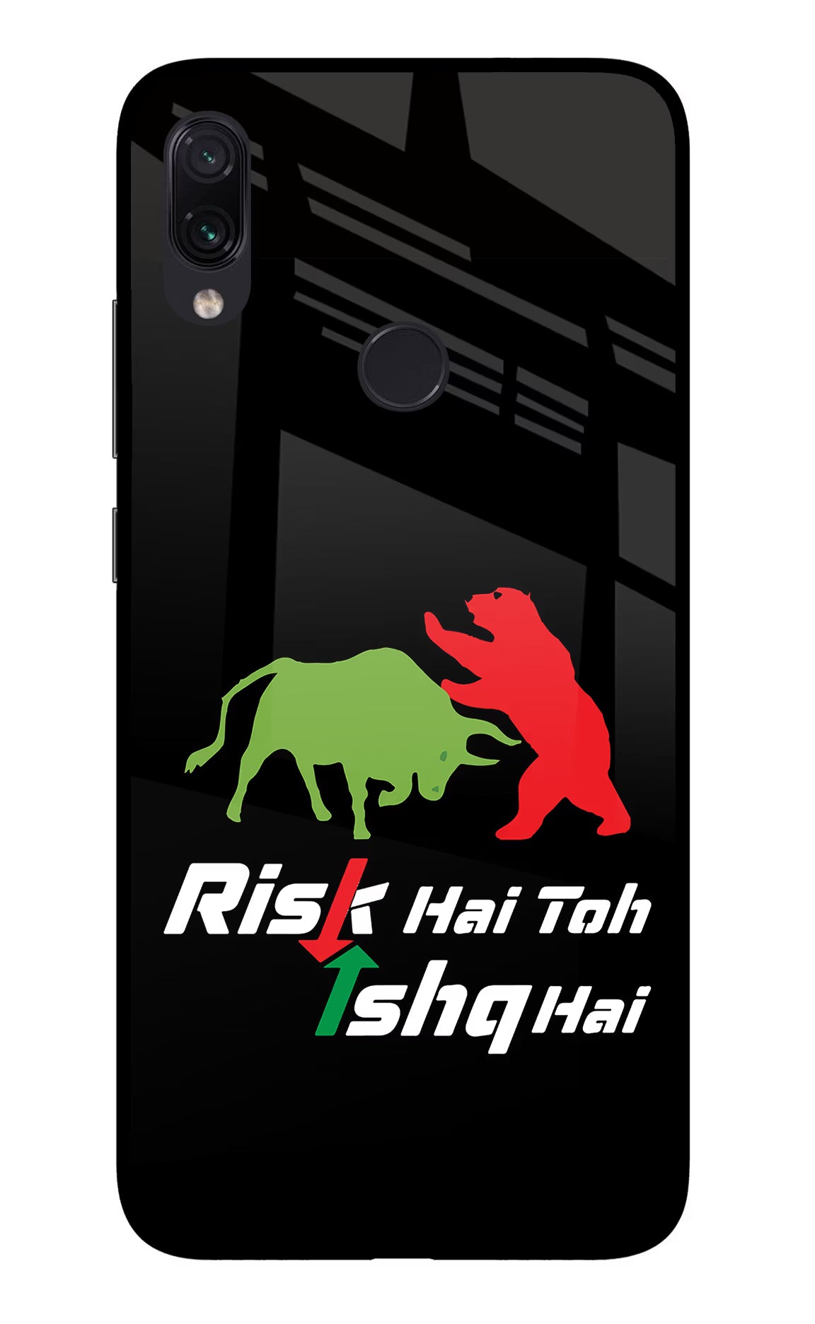 Risk Hai Toh Ishq Hai Redmi Note 7S Glass Case Back Cover by Casekaro