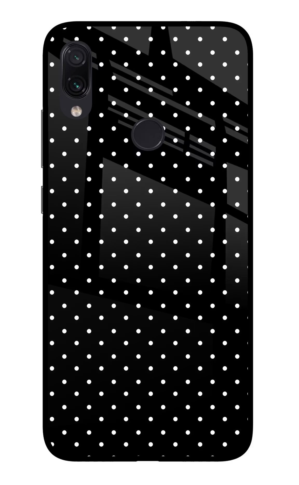 White Dots Redmi Note 7S Glass Case Back Cover by Casekaro