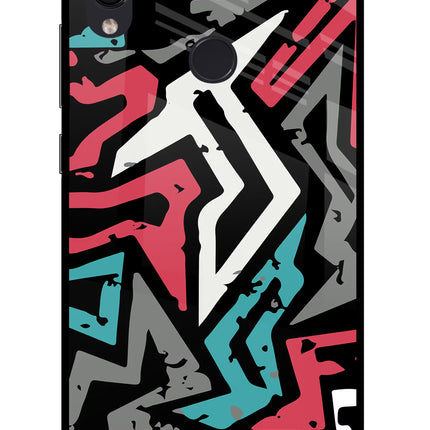 Geometric Graffiti Redmi Note 7S Glass Case
