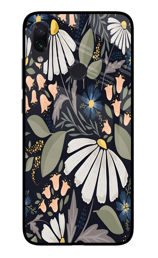 Flowers Art Redmi Note 7S Glass Case