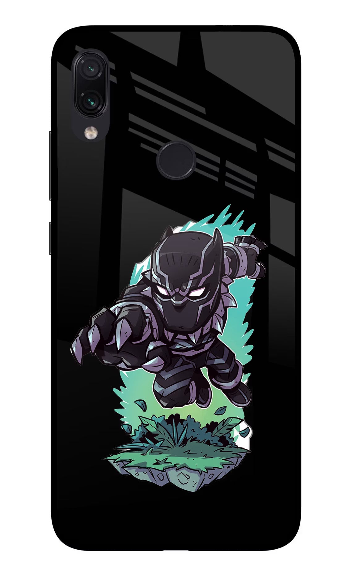 Black Panther Redmi Note 7S Glass Case Back Cover by Casekaro