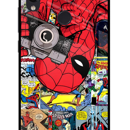 Spider Man Redmi Note 7S Glass Case Back Cover by Casekaro