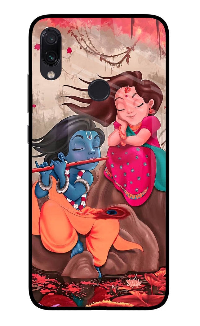 Radhe Krishna Redmi Note 7S Glass Case Back Cover by Casekaro