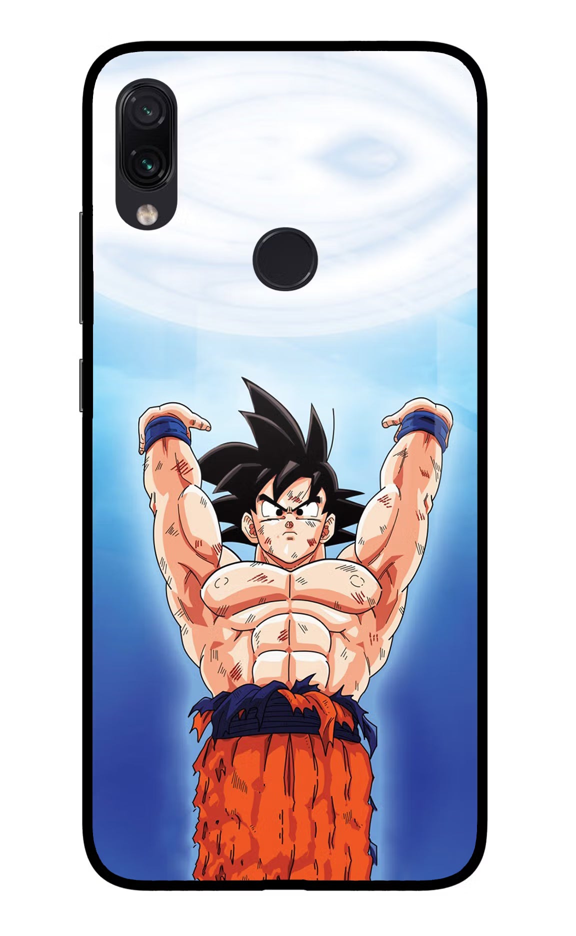 Goku Power Redmi Note 7S Glass Case Back Cover by Casekaro