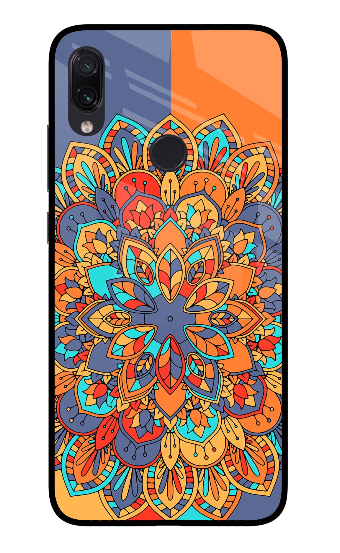 Color Mandala Redmi Note 7S Glass Case Back Cover by Casekaro