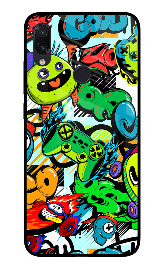 Game Doodle Redmi Note 7S Glass Case