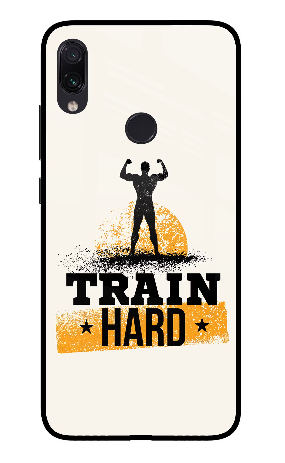 Train Hard Redmi Note 7S Glass Case Back Cover by Casekaro