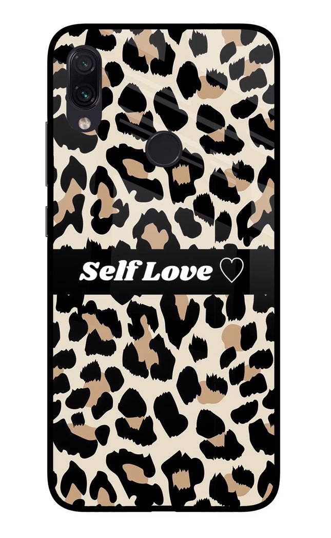 Leopard Print Self Love Redmi Note 7S Glass Case