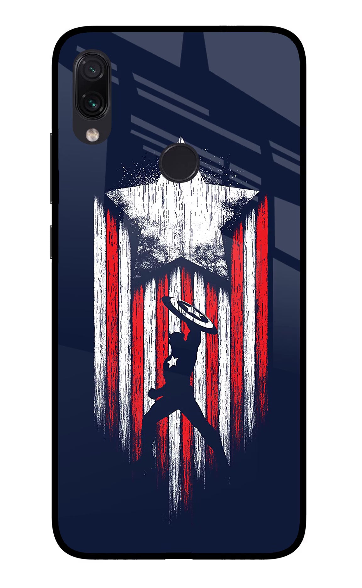 Captain America Marvel Art Redmi Note 7S Glass Case