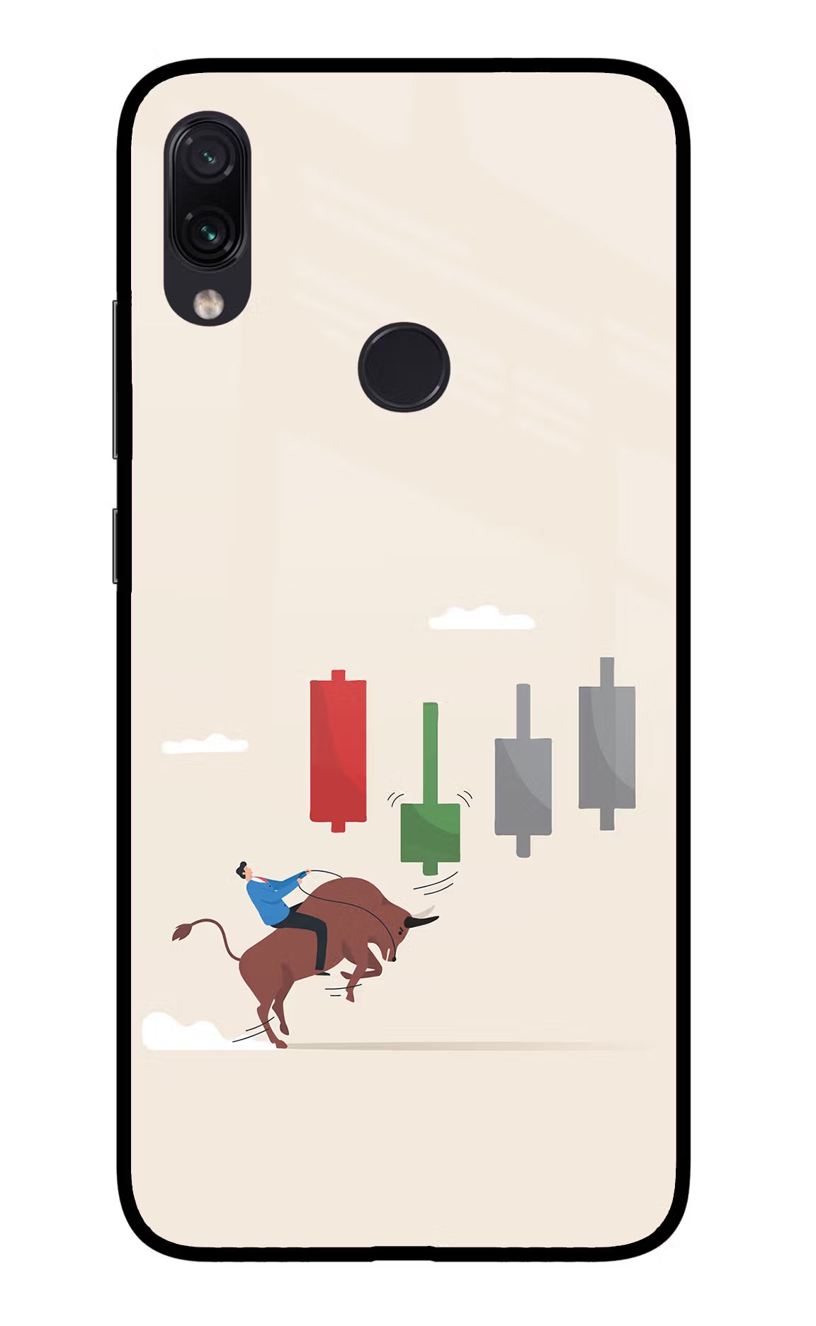 Bull Trading Momentum Redmi Note 7S Glass Case