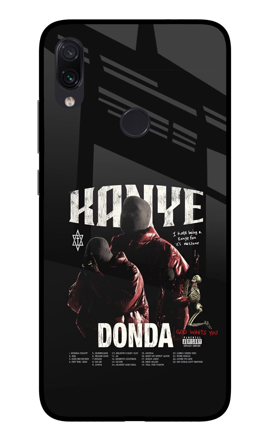 Donda Kanye West Redmi Note 7S Glass Case Back Cover by Casekaro