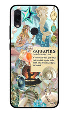 Aquarius Zodiac Redmi Note 7S Glass Case
