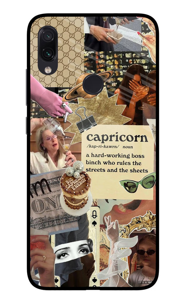 Capricorn Zodiac Redmi Note 7S Glass Case