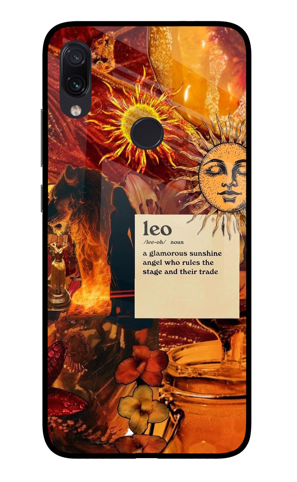 Leo Zodiac Redmi Note 7S Glass Case