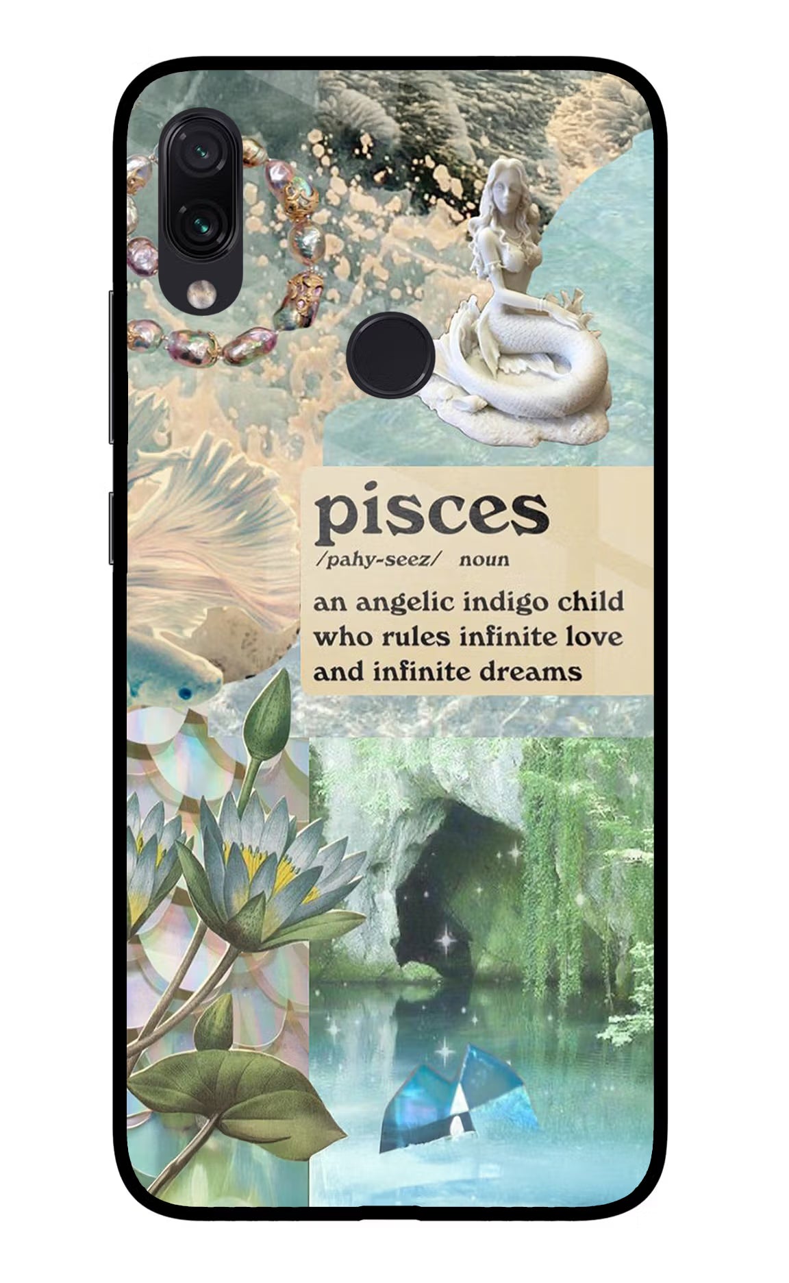 Pisces Zodiac Redmi Note 7S Glass Case