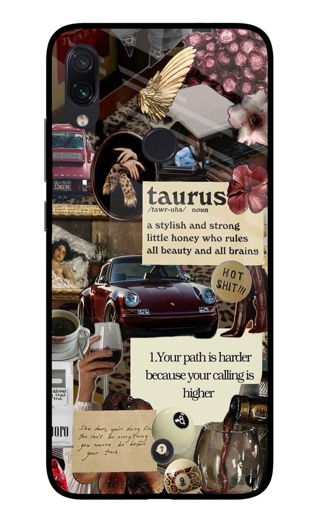 Taurus Zodiac Redmi Note 7S Glass Case