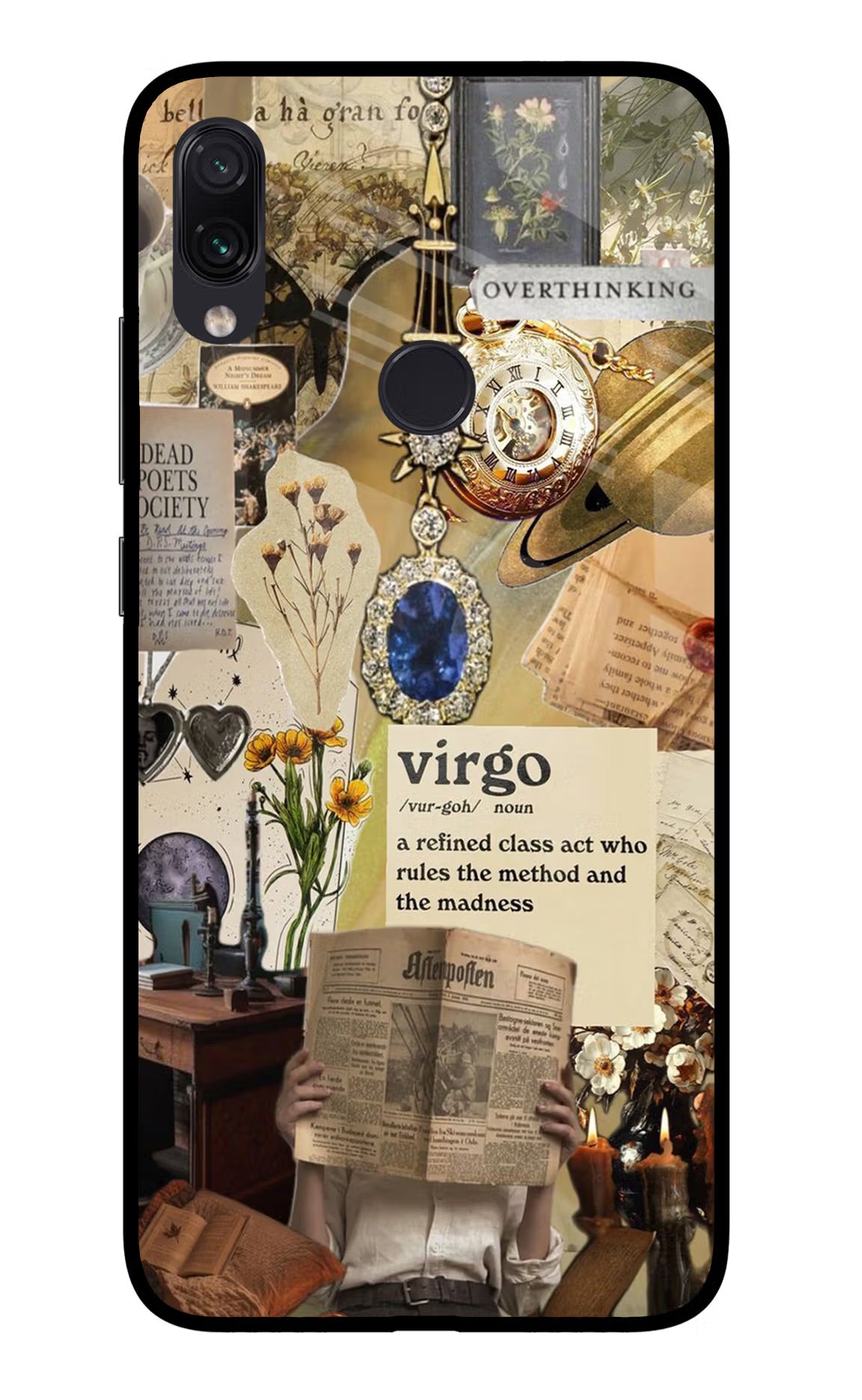 Virgo Zodiac Redmi Note 7S Glass Case Back Cover by Casekaro
