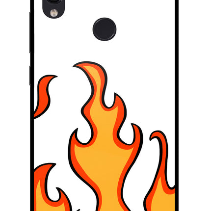 Fired Up – White Redmi Note 7S Glass Case
