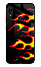 Side Sweep Flames Redmi Note 7S Glass Case