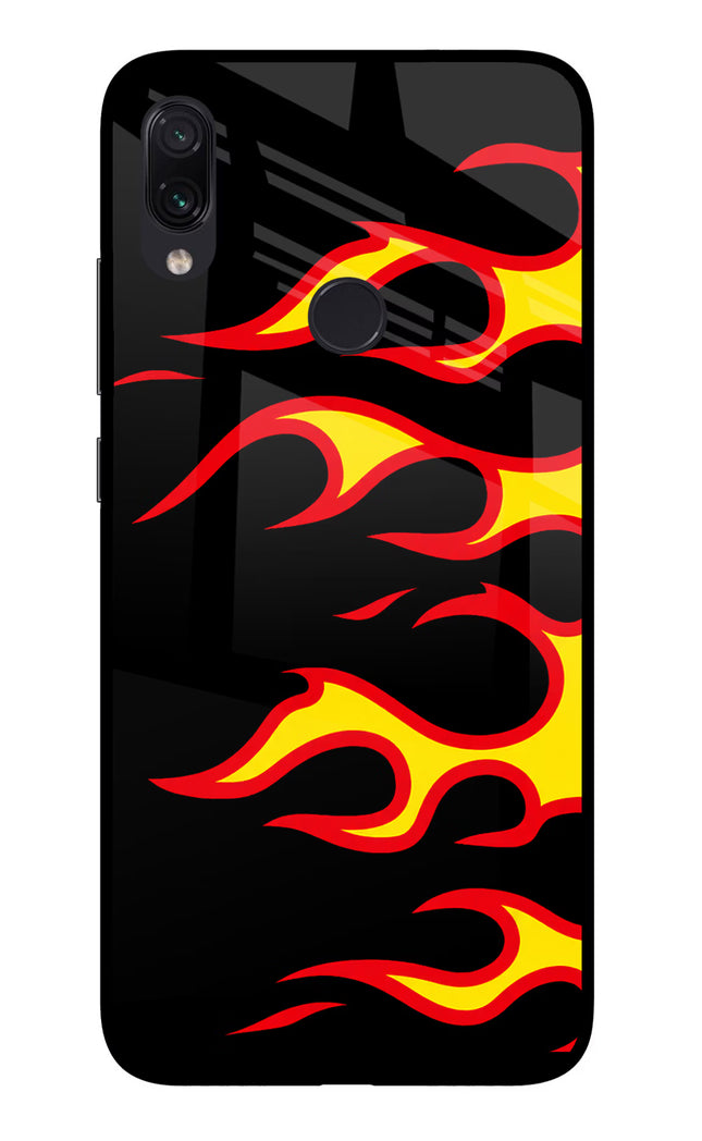 Side Sweep Flames Redmi Note 7S Glass Case